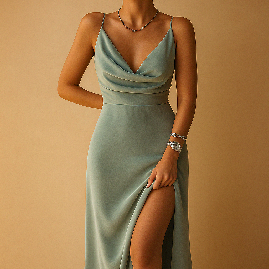 Next V-NECK-REGULAR FIT - Maxi-jurk - emerald green/groen