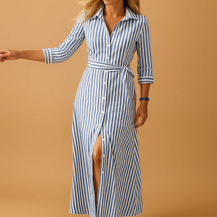 Lange sommerkleid met locker Fallder Passform en kurzen Ärmeln für Damen