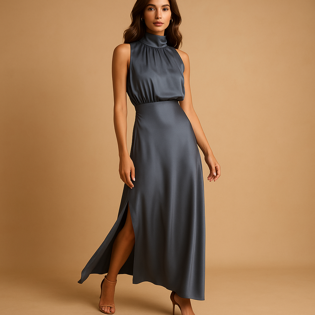 Maxi-jurk met hoge split en elegante pasvorm voor dames | Elvira