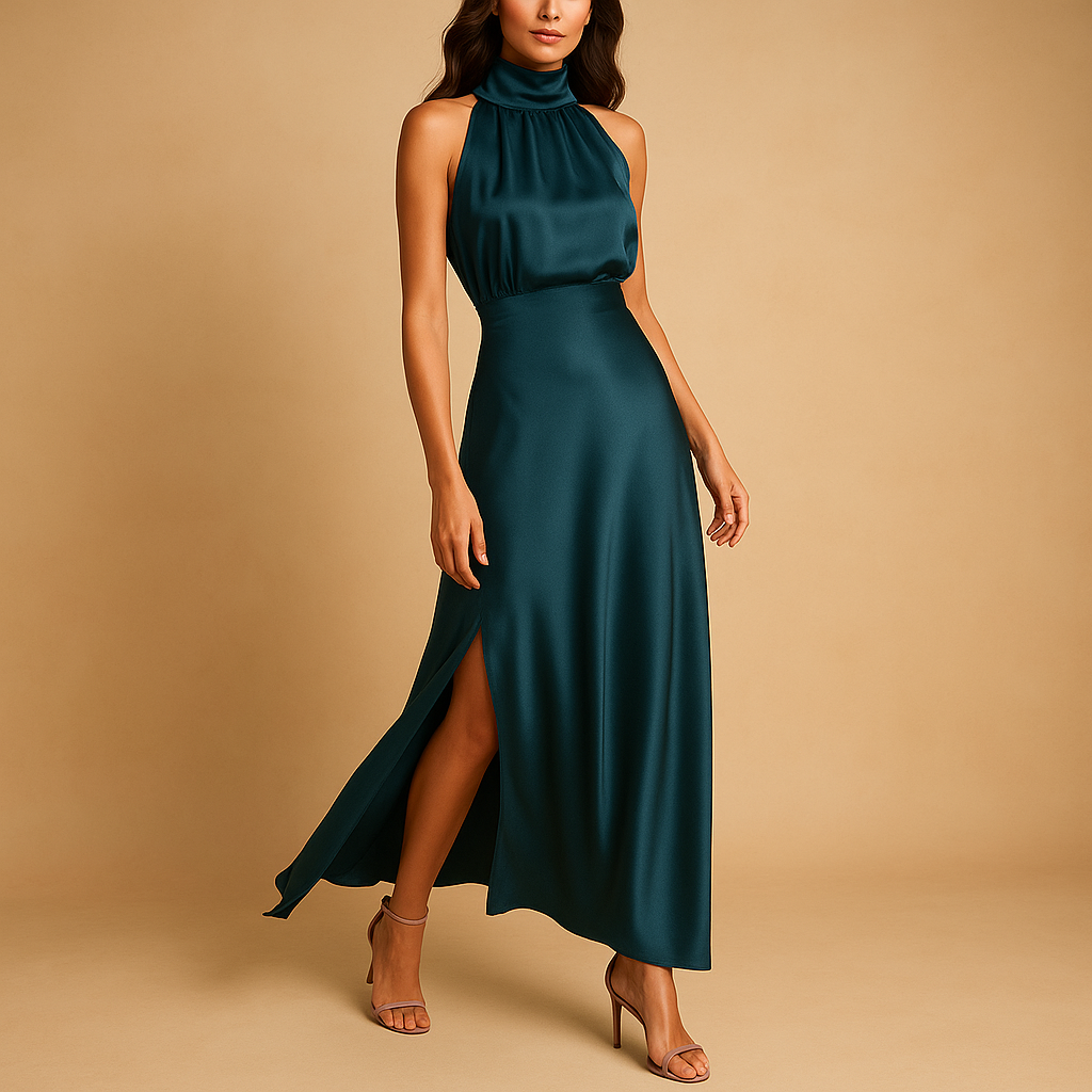 Maxi-jurk met hoge split en elegante pasvorm voor dames | Elvira